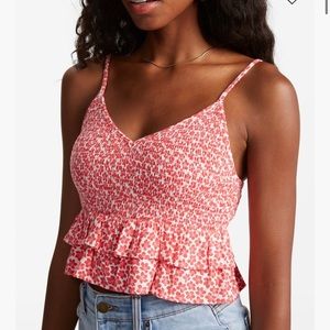 Billabong tank with matching shirts red floral print